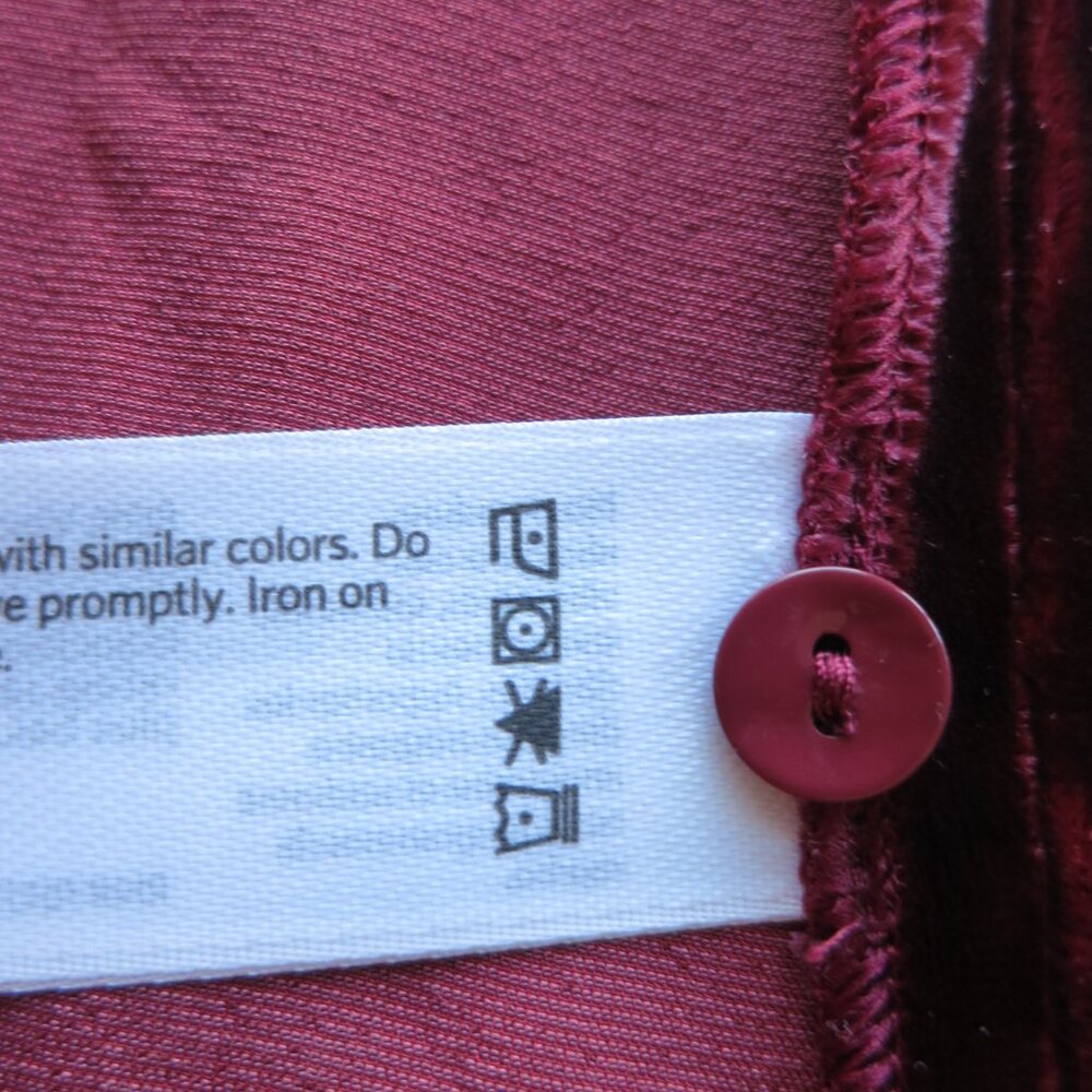 Eileen Fisher Deep Red Claret Velvet Dress 1X - Picture 5 of 9